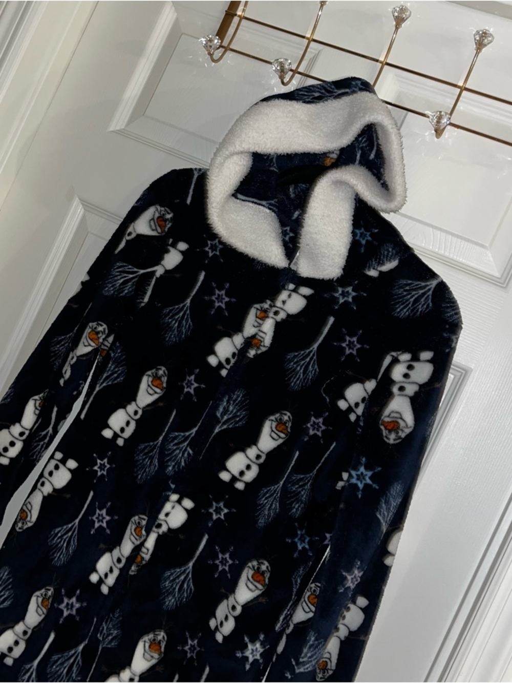 Disney frozen 2 Olaf navy blue onesie pajamas small S - Picture 3 of 7